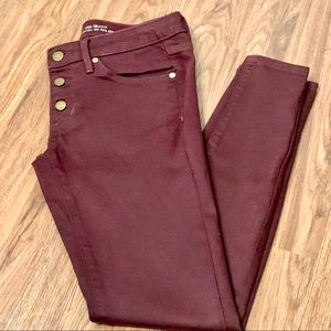 Mossimo Burgundy/Red Mid-Rise Skinny Jeans